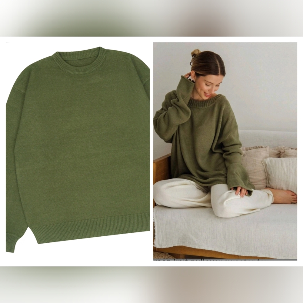 Melrose and Market Green Crew Neck Sweater